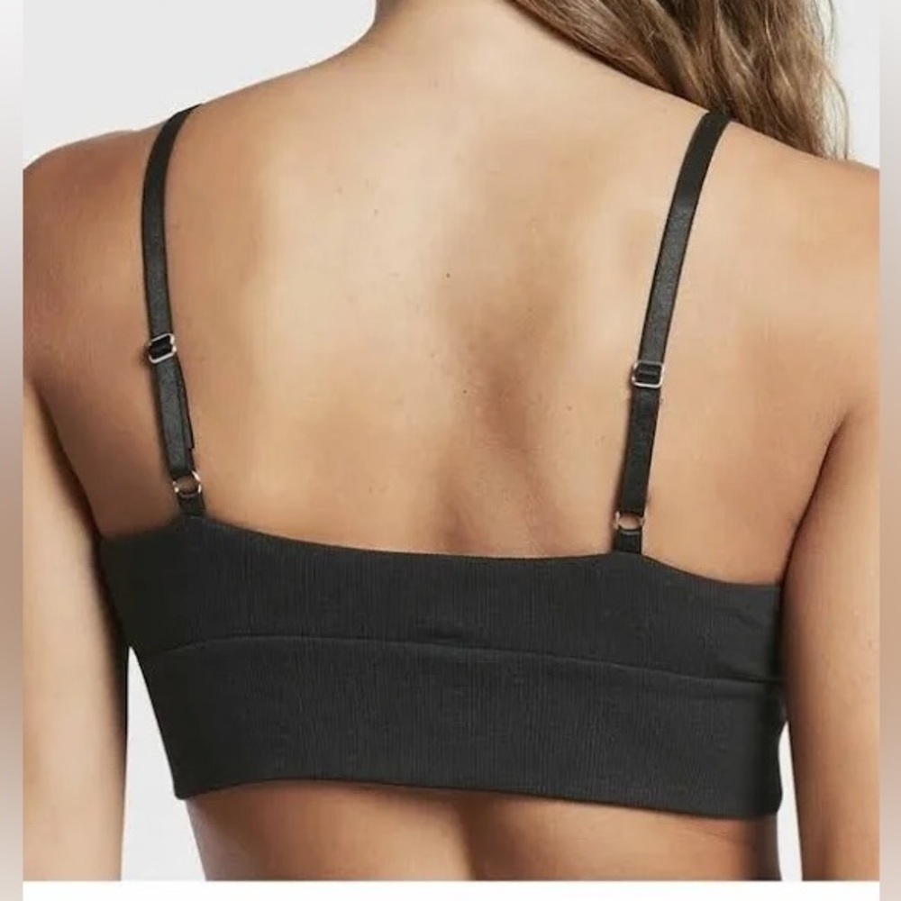 Athleta Well Rested Rib Sleep Bra Black - Picture 3 of 11